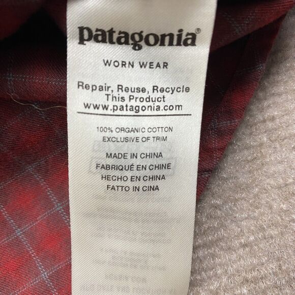 Patagonia Organic Cotton red size Large Men's Flannel Shirt - Picture 8 of 13